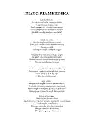 Sajak kemerdekaan sekolah rendah pendek. Sajak Merdeka