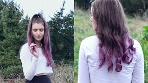 If you have black hair and want an unnatural color that will seamlessly blend out of your natural hair, this is. Purple Ombre Hair Diy For Brown Hair Youtube