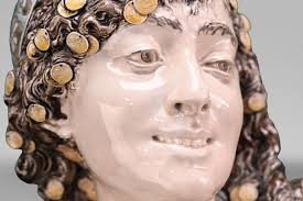 Albert-Ernest CARRIER-BELLEUSE, CHOISY-LE-ROI Manufacture, Bust of an  Oriental Woman in glazed earthenware