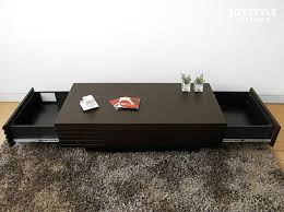 楽天市場 幅110cm オーク材 オーク天然木 2杯の引き出し付きローテーブル モダンリビングにマッチする直線的でかっこいいデザインのリビングテーブル ダークブラウン ナチュラル ホワイト 3色展開 joystyle interior リビング モダン ローテーブル リビングテーブル