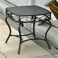Lisbon Patio Side Table Wrought Iron Black Antique Wicker Patio Side Table Wicker Side Table Contemporary Patio