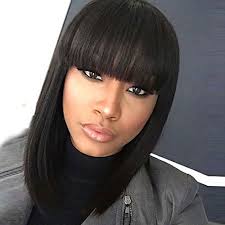 Our african american hair pieces will help you feel and look even more like the beautiful person that you already are. Synthetic Wig Straight Kardashian Bob Wig Medium Length Natural Black 1b Synthetic Hair 12 Inch Women S Women African American Wig With Bangs Black 2021 Us 16 49