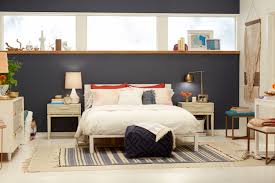 It works well with whites, grey, yellow, and punctuates the space by calling attention to the deep color from a distance. Target Accent Wall Emily Henderson Bedroom Blue Bedding Modern Chapter Navy Bac Ojj