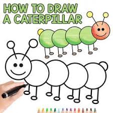 Draw this for the purpose of the caterpillar body. Caterpillar Drawing Step By Step
