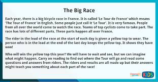 Esl reading comprehension is a vital skill to learn, and this page will help you do that. Year 3 Non Narrative Reading Comprehension The Big Race Classroom Secrets Kids