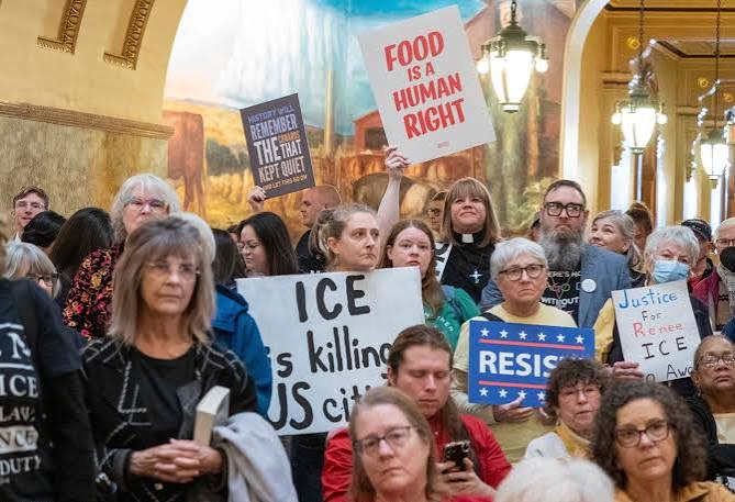 America is showing its dark underbelly': Protestors condemn ICE in rally at  Kansas Statehouse • Kansas Reflector