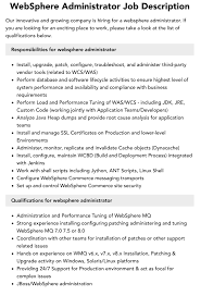 Websphere Administrator Resume Examples And Templates
