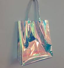 Rainbow Laser Hologram Travel Cosmetic Handbag Rainbow Laser Pvc Tote Bag Rainbow Laser Shoulder Bag Clear Tote Bags Soft Leather Bag Tote Bag