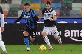 Inter are undefeated in their last 6 matches against udinese in all competitions. Udinese 0 0 Inter Milan Antonio Conte S Side Drop Points In Serie A Title Race After Goalless Draw Daily Mail Online