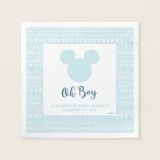 Mickey Blue Aztec Baby Shower Paper Napkins Zazzle Com Animal Baby Shower Theme Disney Baby Shower Baby Shower Paper