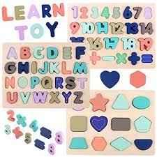 Sold and shipped by brecommerce. Wooden Puzzles For Toddlers Voamuw Wooden Alphabet Number Shape Puzzle Toddler Education Learning Toys For Kids Ages 3 4 5 Years Old Set Of 3 Toys Games Puzzles Alpharise Co Jp