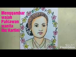Download now aneka gambar mewarnai gambar mewarnai kereta api untuk anak paud. Menggambar Wajah Pahlawan Ibu Kartini Cara Anak Sd Gampang Youtube