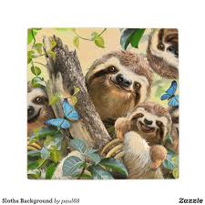 Sloths Background Wood Coaster Zazzle Com Diamond Painting Cross Paintings 5d Diamond Painting