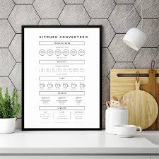 Grab this free printable kitchen conversion chart to help you convert metric recipes to imperial. Kitchen Converter Print Wall Art Decor Minimalist Conversion Chart Poster Art Canvas Painting Kitchen Guide Cheat Sheet Picture Nordic Wall Decor