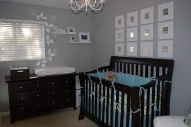Time to bring your project to life! Grey Baby Nursery Here Is A Pretty Nursery With Grey Walls And Expresso Furniture Baby Bedroom Boy Room Baby Girl Room