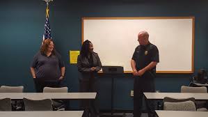 Sgt. Jeff Tatroe (Community Affairs Unit) and Connie Burson (Administrative  Specialist II) were recognized by Assistant County Manager Jackie McMorris,  Public Safety Director Sam Heaton, Deputy Chief C.T. Cox, members of HR,
