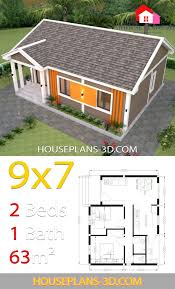Need help with 9x7'8 bathroom layout. House Design Plans 9x7 With 2 Bedrooms Gable Roof Samphoas Plan