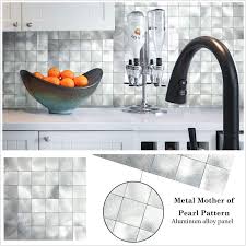 It is also an important decorative element that may add a kitchen class and style. Homeymosaic Peel And Stick Tile Backsplash For Kitchen Wall Decor Aluminum Surface Mosaic Metal Tiles Sticker Vintage Silver 12 X12 X 5 Tiles 5sq Ft Kit Buy Online In India At Desertcart In Productid 111865562