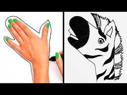 How To Draw Any Animal With Your Hand Simple Drawing Tricks For Beginners Youtube Easy Hand Drawings Easy Drawings Easy Animal Drawings