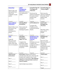 Worksheet discovering different ways of generating pythagorean triples. Pythagorean Theorem Choice Menu
