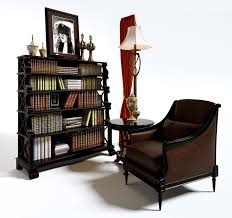 Sofa and bookshelf in room. Bookshelf Chair Curtain Lamp Table 3d Model 18 Obj Max Free3d