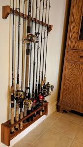 Fishing Pole Rack Wall Mount Tackle Holder Cadeau Pour Etsy Porte Parapluie Porte Canne A Peche Stockage De Cannes A Peche