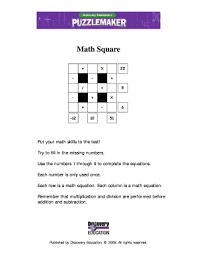 Related searches for puzzlemaker discovery education answer key discovery education crossword answersmake your own word searchfree crossword puzzle makercrossword puzzles discoverycrossword puzzle maker discovery educationdiscovery crossword makerword search. Math Square Puzzle Maker Fill Online Printable Fillable Blank Pdffiller
