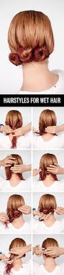 Side braid with top knot. Get Ready Fast With 7 Easy Hairstyle Tutorials For Wet Hair Hair Romance