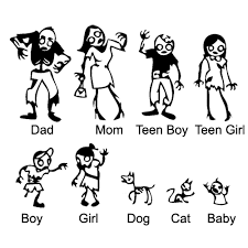 Zombie Family Laptop Car Truck Vinyl Decal Window Sticker Pv482 491 Family Decals Car Decals Vinyl Family Car Decals