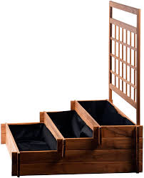 Dobar Hochbeet Drei Etagen Quot Peru Quot Aus Holz Mit Spalier Rankgitter Pflanzkasten Fruhbeet Bausatz Fur Gemuse Braun Rankgitter Pflanzkasten Hochbeet