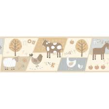 It is safe for walls material: Wallpaper Accessories Beige Farm Animals Wallpaper Border Kids Nursery Boys Girls Fine Decor Hoopla Home Furniture Diy Omnitel Com Na