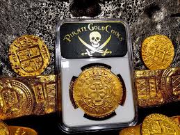 Spain 1717 8 Escudos Ngc 58 Only 1 Known Pirate Gold Treasure Pirate Coin Fleet Pirate Coins Coins Pirates Gold