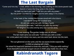 The Last Bargain Poem By Rabindranath Tagore In 2020 Poems Life Quotes Sayings