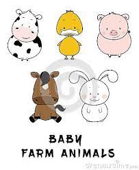 Includes the following fun baby games: Cute Baby Farm Animals Illustration Set Cow Duck Pig Horse Rabbit Vector Baby Farm Animals Farm Animals Animal Illustration