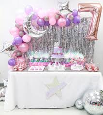 Decoration Ideas For 5th Birthday Party At Home 7th Birthday Party Girls Sparkle Disco Art Pink Purple Silver Dance Party Birthday Disco Party Decorations Purple Birthday Party