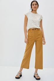 Baggy pants refers to a wide variety of models with large, loose designs that differ primarily in length: Maeve Colette Cropped Wide Leg Pants Anthropologie