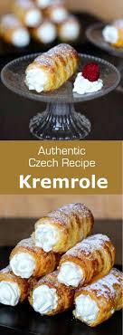 Small blobs of the meringue batter are typically piped out onto a lined cookie sheet and then baked until. Kremrole Traditional Czech Pastry Recipe 196 Flavors