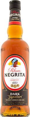 One is an old caribbean rum belonging to family­ owned french. Rhum Negrita Dark Signature Alko