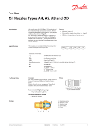 oil nozzles types ah as ab and od