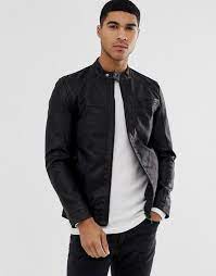 Only Sons Faux Leather Racer Jacket In Black Asos Racer Jacket Jackets Only Sons