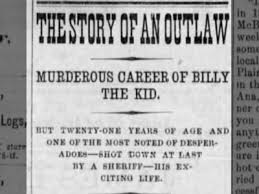 Survey of what students want to read about. Billy The Kid Killed Fishwrap The Official Blog Of Newspapers Com