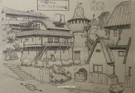 Konoha Village Arhitekturnye Eskizy Artbuki Eskiz