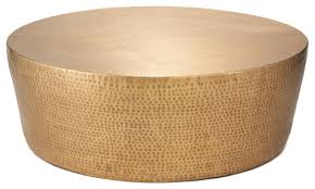 Bright, bold and attention grabbing, the gold round coffee table makes a statement like no other. Hammered Brass Block Round Coffee Table Large Minimalist Modern Gold 48 Contemporary Outdoor Coffee Tables By My Swanky Home Houzz