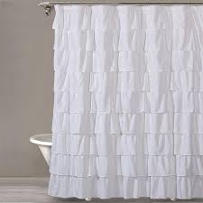 Style Quarters Bianca Ruffle Microfiber Shower Curtain White Ruffles Ruffle Shower Curtains White Shower Curtain Shower Curtain