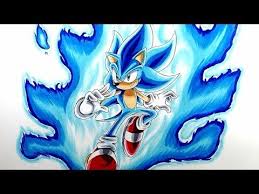 Drawing Super Sonic Blue Ssgss Youtube Sonic Sonic Art Drawings