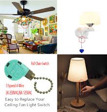 To replace light fixture with pull chain. Ceiling Fan Switch 3 Speed 4 Wire Zing Ear Ze 268s6 Pull Chain Switch Control Replacement 3 Speed Control Switch Ceiling Fans Cabinet Light Wall Lamps Lamps Light Fixtures Tools Home
