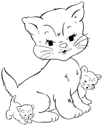 Cat And Kitten Coloring Pages Picture 3 Animals Cats And Dogs Coloring Pages For Kids Free Halaman Mewarnai Buku Mewarnai Halaman Mewarnai Bunga