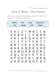 Four letter words starting with 'k'. Letter K Word Search All Kids Network