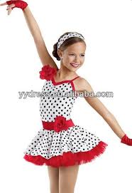 Black And White Dance Outfits Red Edgeways Black Polka Dots Pettiskirt Dress Costume White Spandex Leotard Black Polka Dots Red Edgeways Colour Dance Outfits Jazz Costumes Dance Dresses
