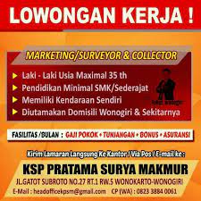 Jun 09, 2021 · lowongan account officer bank bpr sami makmur lowongan account officer bank bpr sami makmur syarat: Lowongan Kerja Wonogiri Posts Facebook